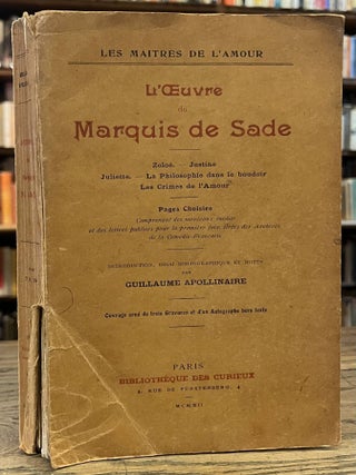 Item #101323 L'Oeuvre du Marquis de Sade _ Zoloe _ Justine _ Juliette _ La Philosophie dans le...
