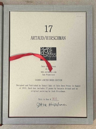 17 Poems by Antonin Artaud Translated from French by Jack Hirschman