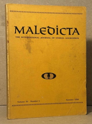 Item #107283 Maledicta : The International Journal of Verbal Agression _ Volume IV Number 1...