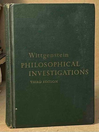 Item #114038 Philosophical Investigations _ third edition. Ludwig Wittgenstein