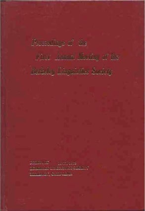 Item #39051 Proceedings of the Annual Meeting of the Berkeley Linguistics Society__Meetings 1...