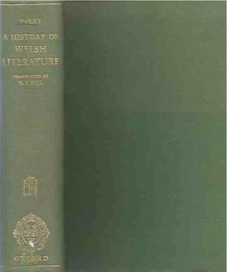 Item #40687 A History of Welsh Literature. thomas Parry