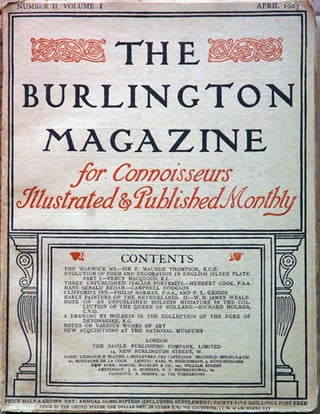 Item #48661 The Burlington Magazine for Connoisseurs, Illustrated and Published Monthly (Volume...