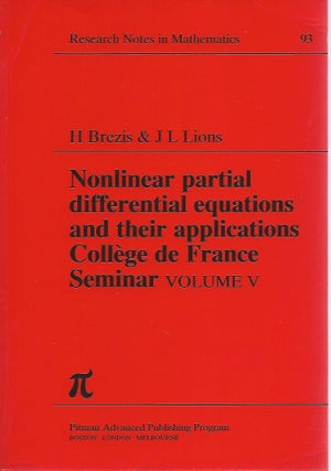 Item #49852 Nonlinear Partial Differential Equations and their Applications (Collège de France...