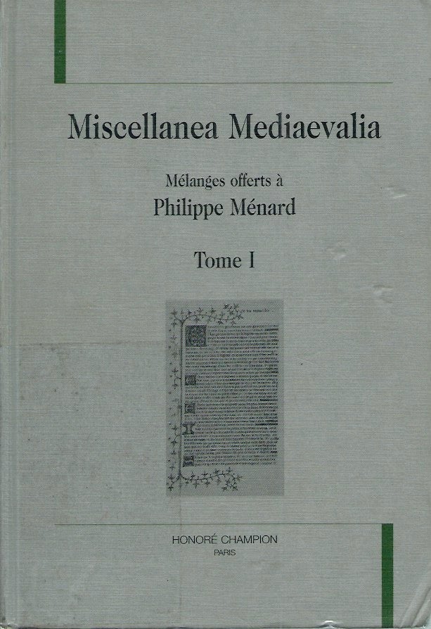 Item #53415 Miscellanea Mediaevalia, Tome I. Philippe Menard.