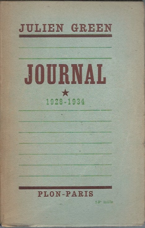 Item #59763 Journal 1928-1934. Julien Green.