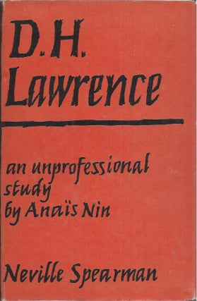 Item #60187 D. H. Lawrence _ A Unprofessional Study. Anais Nin