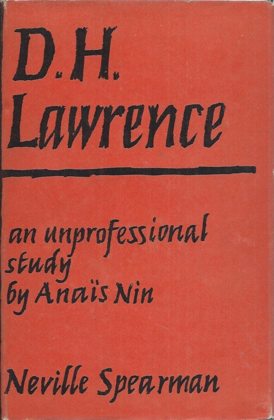 Item #60187 D. H. Lawrence _ A Unprofessional Study. Anais Nin.