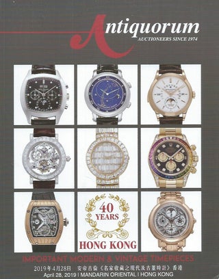 Item #61742 Important Modern and Vintage Timespieces, Hong Kong Auction. N/A