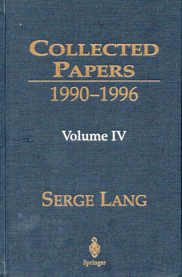 Item #65851 Collected Papers_1990-1996_ Volume 4. Serge Lang.
