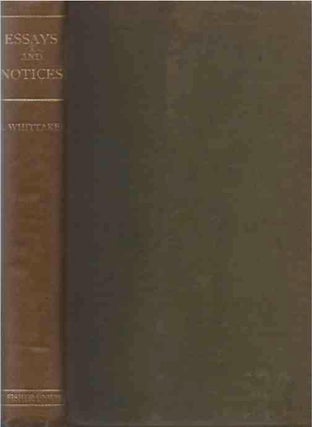 Item #66103 Essays and Notices___Philosophical and Psychological. Thomas Whittaker