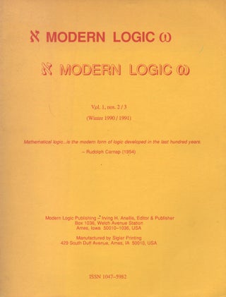 Item #66873 Modern Logic_ Vol. 1, No. 2/3 (Winter 1990/1991). Irving H. Anellis