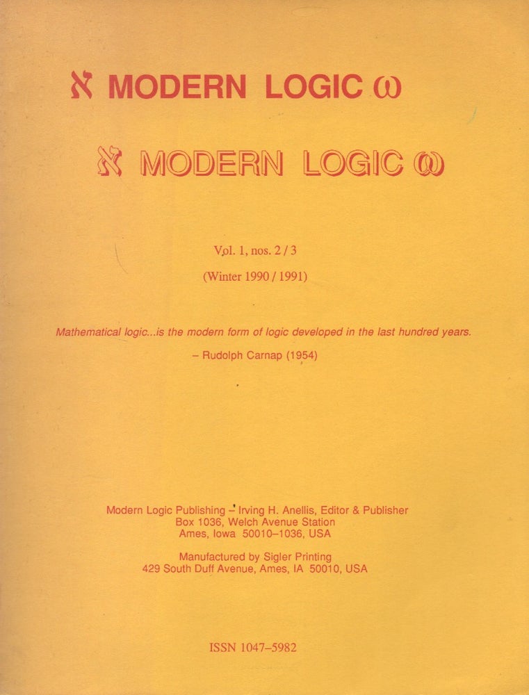Item #66873 Modern Logic_ Vol. 1, No. 2/3 (Winter 1990/1991). Irving H. Anellis.