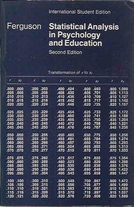 Item #70025 Statistical Analysis in Psychology and Education__Second Edition. George A. Ferguson