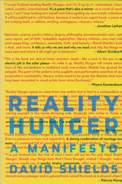 Item #72607 Reality Hunger_ A Manifesto. David Shields.