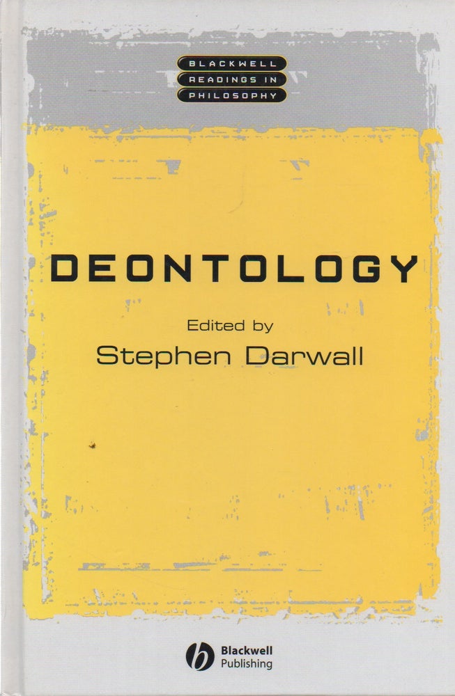 Item #73834 Deontology. Stephen Darwall, essays.