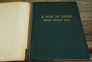 Item #74853 A Leaf of Grass from Shady Hill_With a Review of Walt Whitman's Leaves of Grass....