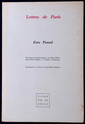 Item #77638 Lettres de Paris. Ezra Pound