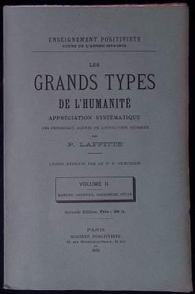 Item #78722 Les Grands Types De L'Humanite _ Appreciation Systematique. P. Laffitte
