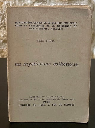 Item #80480 Un Mysticisme Esthetique. Jean Proix