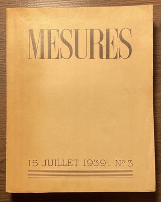 Item #82723 Mesures _ 15 Juillet 1939 No. 3. Henry Church