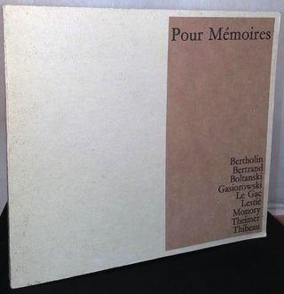 Item #87939 Pour Memoires. Jean-Louis Froment, Suzanne Page, Jean Clair