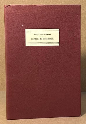Item #94590 Letters to an Editor _ Montague Summers to C.K. Ogden. Montague Summers, D. E....