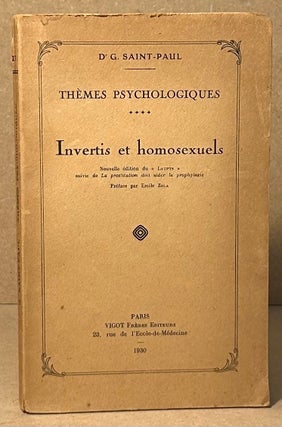 Item #95031 Invertis et homosexuels _ Themes Psychologiques. G. Saint-Paul