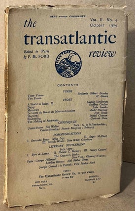 Item #95356 The Transatlantic Review _ Vol. II _ No. 4 _ October 1924. F. M. Ford