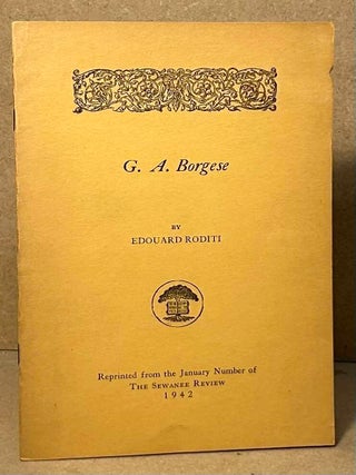 Item #99494 G.A. Borgese. Edouard Roditi